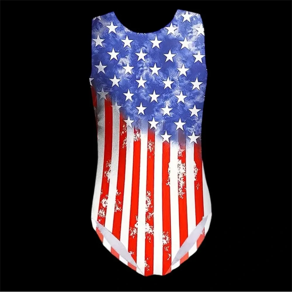 NWOT size 140 (children's 8-10 or medium) USA Flag Leotard
